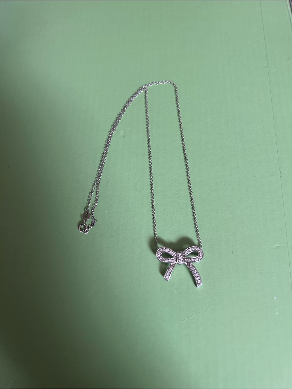Sterling silver CZ Bow Necklace